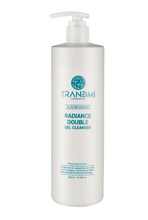 Load image into Gallery viewer, A bottle of Trandmi Radiance Double Gel Cleanser with a pump dispenser, primarily white in color with brand and product name displayed.