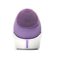 Load image into Gallery viewer, Hello Glow! MY DERMATICIAN Vibrating Sonic Care Facial Cleansing Brush Purple European Beauty by B