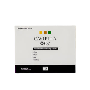 Caviulla O2 Advanced Volumizing Serum packaging on a dark background