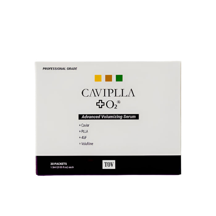 Caviulla O2 Advanced Volumizing Serum packaging on a dark background