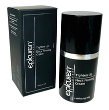 Load image into Gallery viewer, Epicuren Discovery Tighten Up Neck Firming Cream packaging and container, black and silver in color, 1.18 fl. oz. size.
