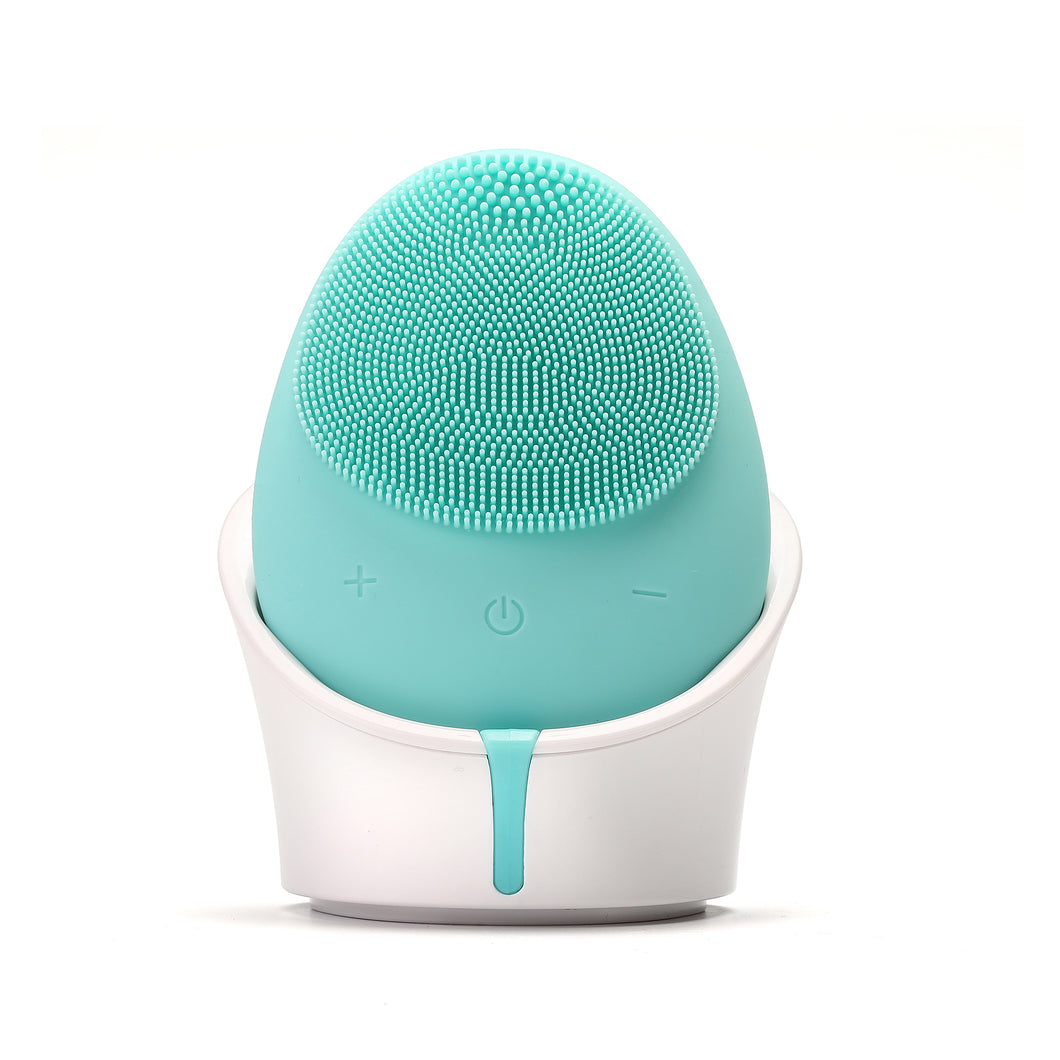 Hello Glow! MY DERMATICIAN Vibrating Sonic Care Facial Cleansing Brush Teal European Beauty by B