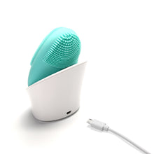 Load image into Gallery viewer, Hello Glow! MY DERMATICIAN Vibrating Sonic Care Facial Cleansing Brush Teal 