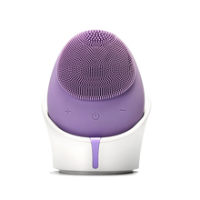 Load image into Gallery viewer, Hello Glow! MY DERMATICIAN Vibrating Sonic Care Facial Cleansing Brush Purple European Beauty by B