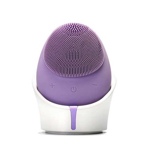 Hello Glow! MY DERMATICIAN Vibrating Sonic Care Facial Cleansing Brush Purple European Beauty by B