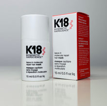 Cargar imagen en el visor de la galería, K18 Leave-in Molecular Repair Hair Mask 0.5 fl oz 15 ml Heals Hair In 4 Minutes - European Beauty by B
