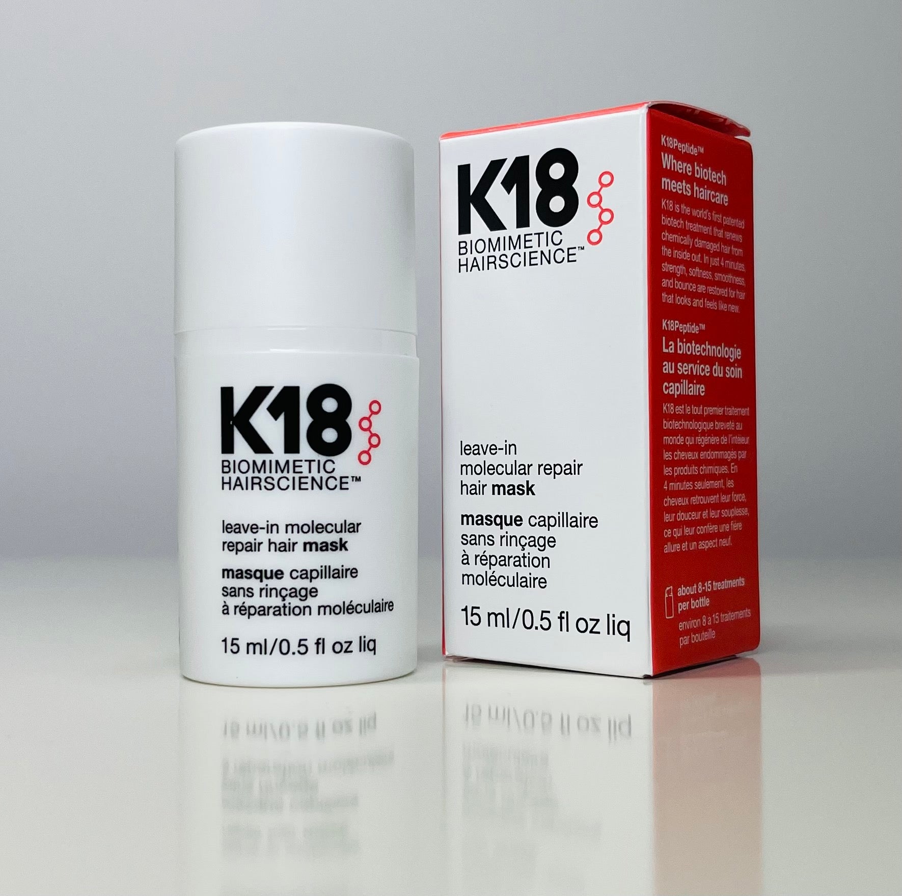  K18 Mascarilla reparadora sin enjuague, tratamiento de  velocidad de 4 minutos, renueva el daño del cabello por el color, el calor  de los servicios químicos (1 de cada 1.7 fl oz