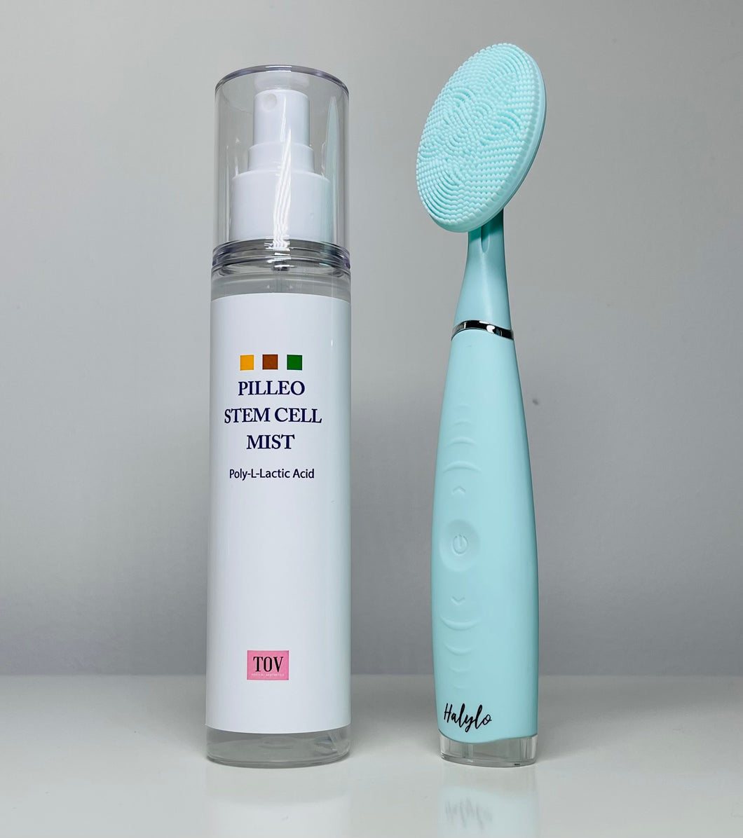 Sculplla+H2 Pilleo Stem Cell Mist 120ml with Free Face sonic Brush - European Beauty by B