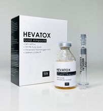 Load image into Gallery viewer, Hevatox Gold Ampoule with PHA/AHA Exfoliating &amp; Firming Pads and Free Sonic Brush - European Beauty by B
