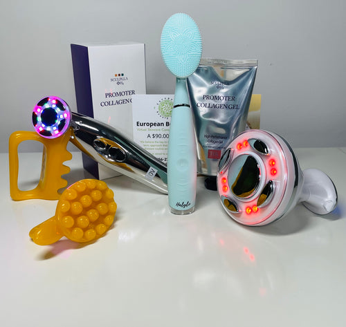 Time Master Pro with Curve my Body LED, Face Sonic Brush and Fascia Massagers Package - European Beauty by B
